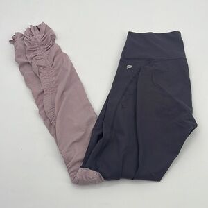 UEC Fabletics two-tone gray & pink mid-rise leggings small